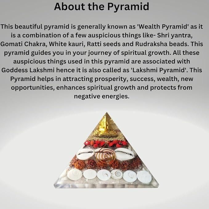 Crystal Wealth Gomati Chakra Shree Yantra Pyramid Attract Prosperity, Remove Financial Blockages