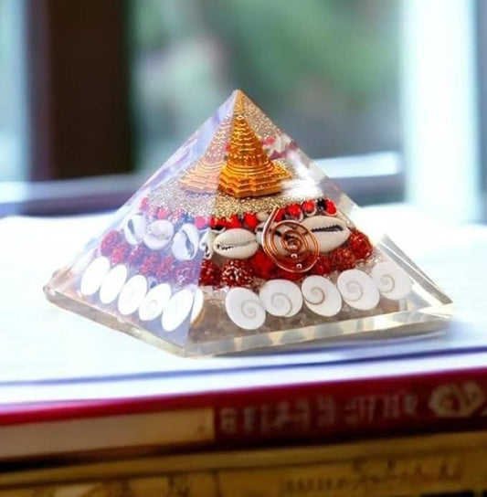 Crystal Wealth Gomati Chakra Shree Yantra Pyramid Attract Prosperity, Remove Financial Blockages