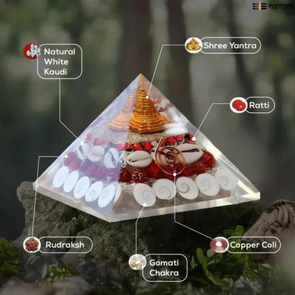 Crystal Wealth Gomati Chakra Shree Yantra Pyramid Attract Prosperity, Remove Financial Blockages
